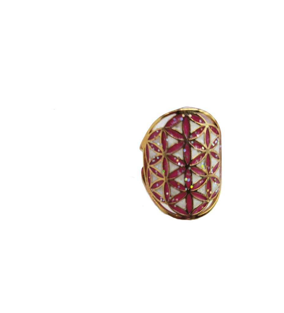 bague fleur de vie dorée lumière d’or Jewels Spirit vue de face